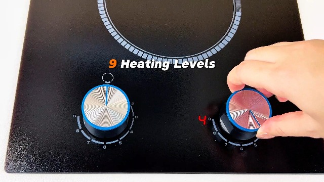 Image of 2 Burner Electric Cooktop, 12 Inch Electric Stove Top, 120V Stove Top Burner Knob Control, 2000W Countertop Stove with Timer, 9 Heating Levels, Overheat Protection, High-Temp Alarm Pladeca
