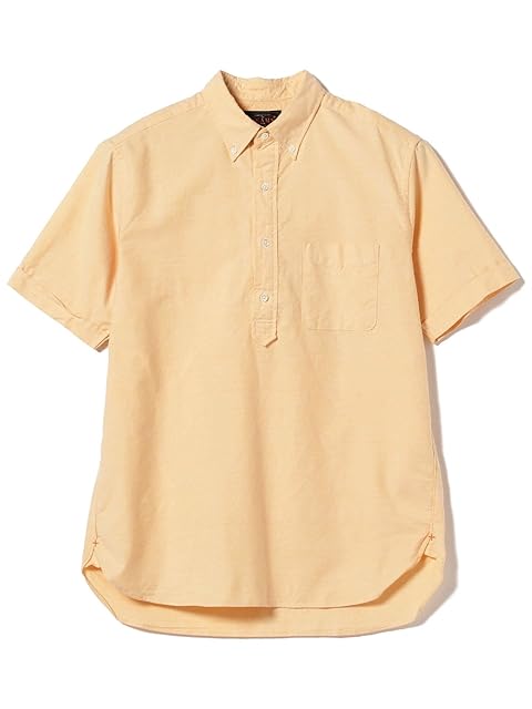 Oxford Short Sleeve Popover Button Down Shirt 38-01-0031-139 38010031139: Yellow Oxford Short Sleeve Popover Button Down Shirt 38-01-0031-139 38010031139: Yellow