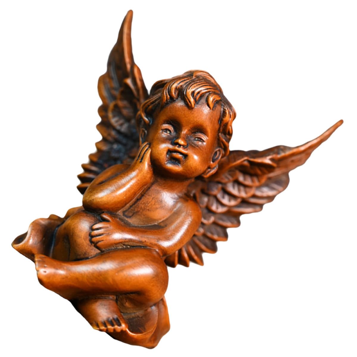 Gatuida Statuetta Angelo in Bosso, Decorazione da Tavolo per Casa e Ufficio