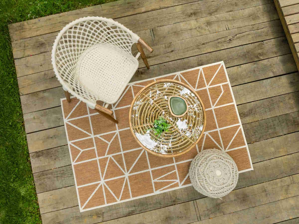 Tapis extérieur rectangulaire Alexandrie 115 x 180 cm en Laine synthétique
