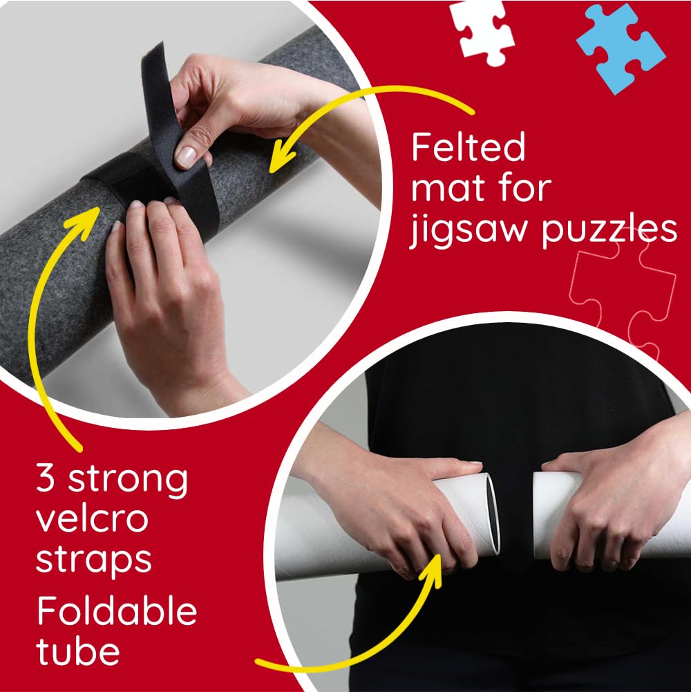 Trefl - Mata do Układania Puzzli, 500-3000 Elementów Trefl– Do Przenoszenia i Przechowywania Puzzli, Mata z Mocnymi Rzepami, Duży Rozmiar, Do Układanek o Rozmiarze do 116x85 cm