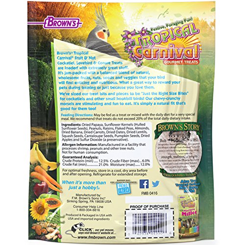 image for F.M. Brown's Tropical Carnival Fruit & Nut Cockatiel, Conure and Loveb