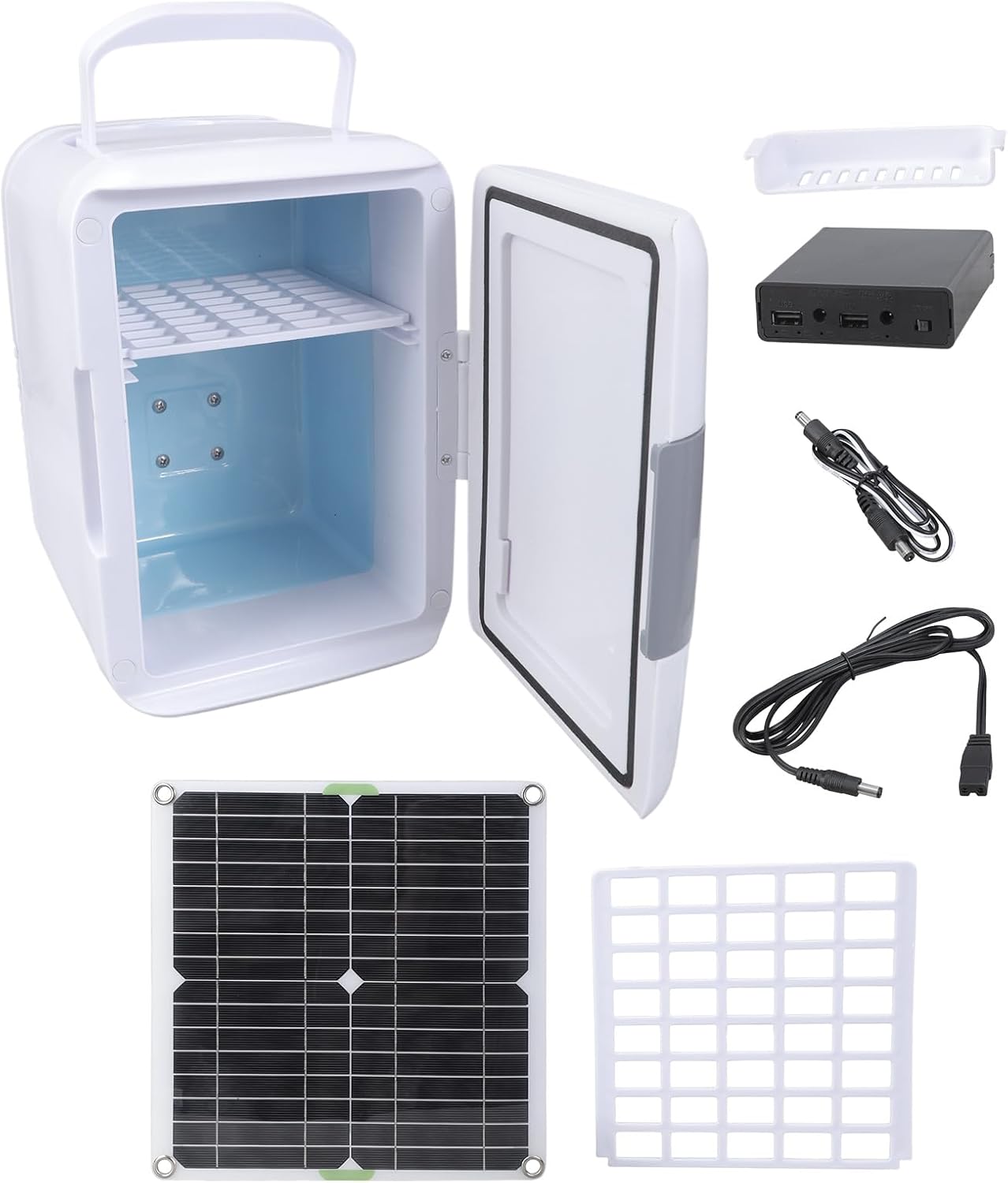 Compact Solar Refrigerator With Efficient Panel Portable Solar Fridge With Battery Box For Camping & Fishing Trips Tailgating Cooling