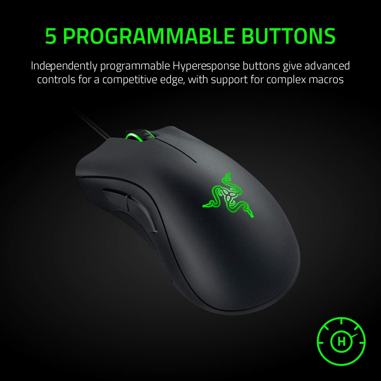 Razer Death Adder Essential - Right-Handed Gaming Mouse (RZ01-02540100-R3U1) (Renewed)