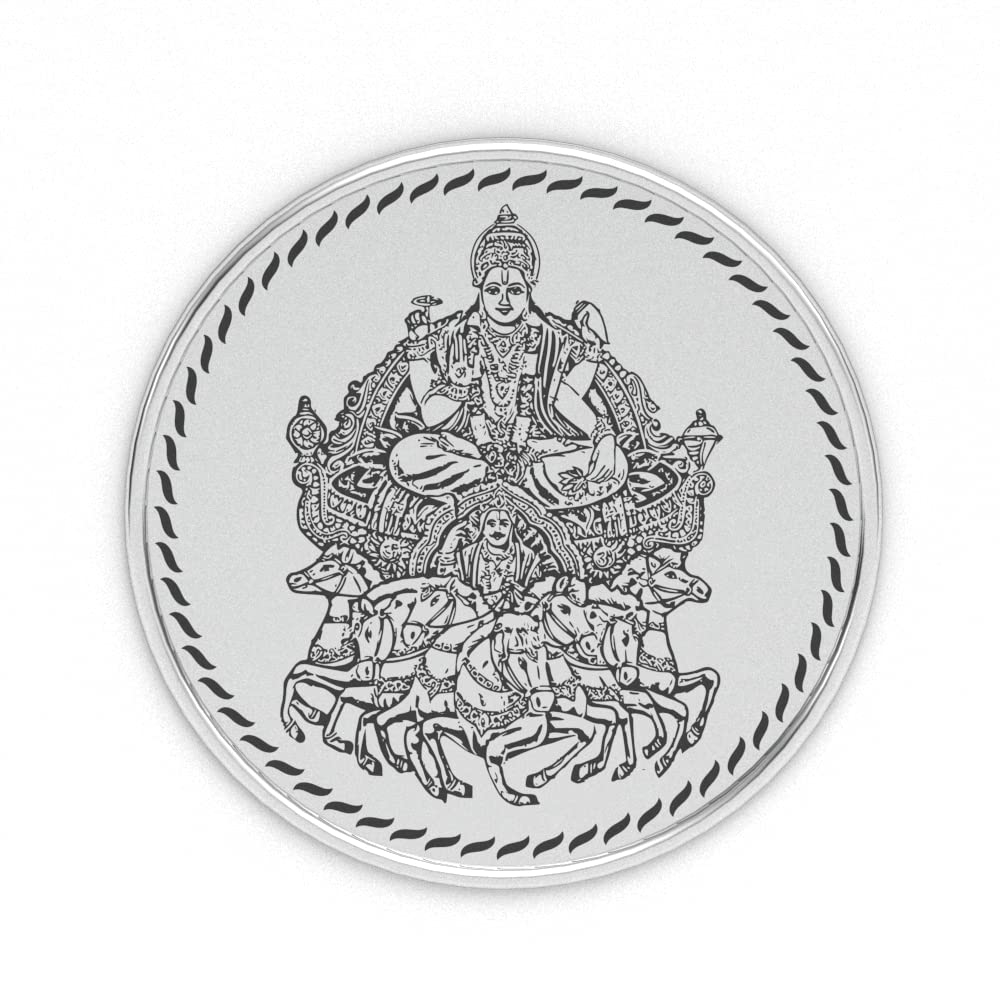AuGrav Jewels Lord Surya Bhagavan 999 Pure Silver Coin 10 Grams | Certified Collectible Silver Coin | Auspicious Gift for ... - Review, Price and Buying Guide