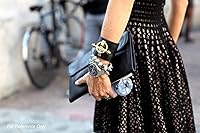 Vista 6 de CRAFTMEMORE 2 juegos de placa rectangular con anillo en D de 5/8 pulgadas con conector de puente de rosca para bolso, collar decorativo, gargantilla