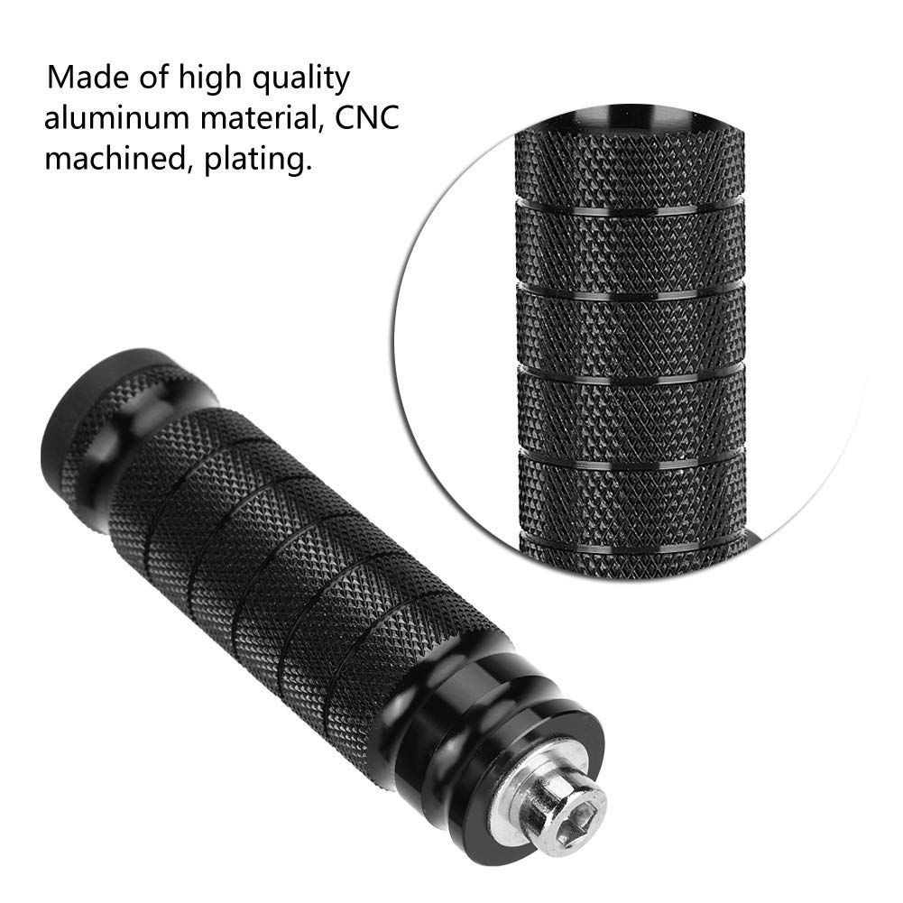 Lot De 2 Repose-Pieds Arrière Moto CNC Universels M8 – Antidérapants, Noir, Pour Passager