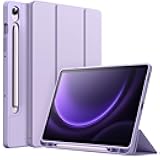 JETech Case for Samsung Galaxy Tab S10 Lite / S10 FE / S9 FE 10.9-Inch with S Pen Holder, Soft TPU Tri-Fold Stand Protective Tablet Cover, Support S Pen Charging, Auto Wake/Sleep (Light Purple)