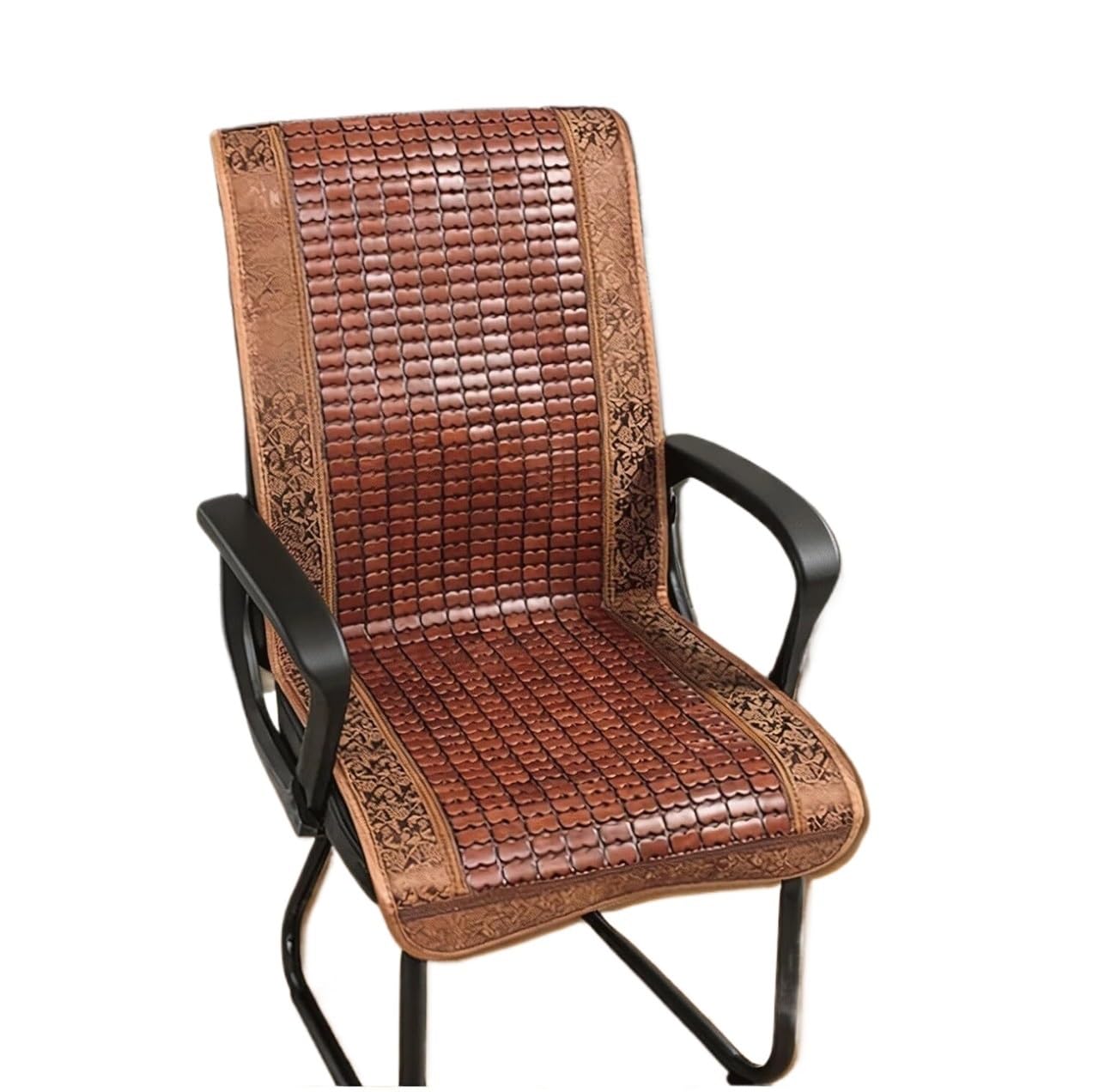 QCKNKMGG Cooling Bamboo Cushion Mat, Bamboo Cooling Chair Mat With Buckle Multicolor Multiple Sizes(Dark Brown,50cm (W) x 110cm (L))