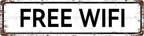 FREE WIFI Vintage Metal Tin Sign, Street Sign, Home Decor, Room Decor, Wall Deco