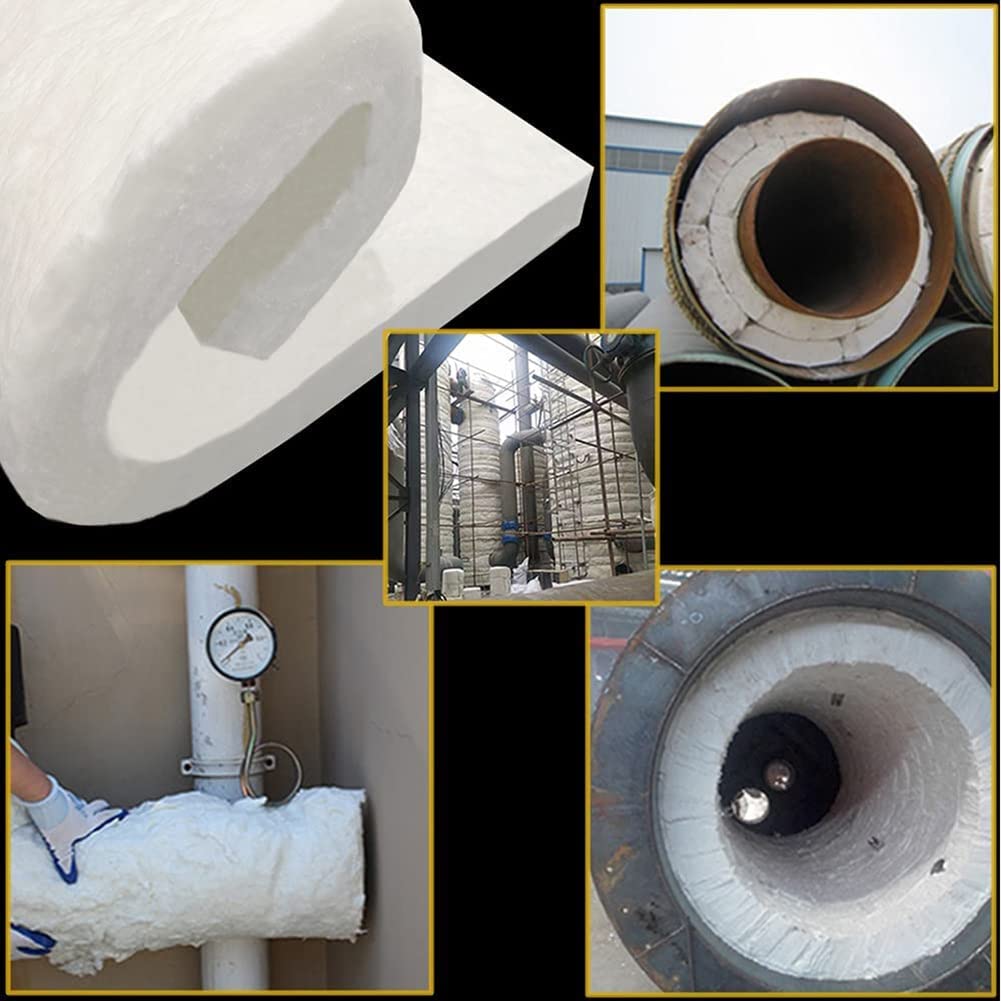 Manta Aislante De Fibra Cerámica Aislamiento Ignífugo De Alta Densidad 2400F/1315C para Fraguas, Chimeneas, Hornos, Estufas, Hornos, Lavavajillas (Color : White, Tamaño : 61x180cm)