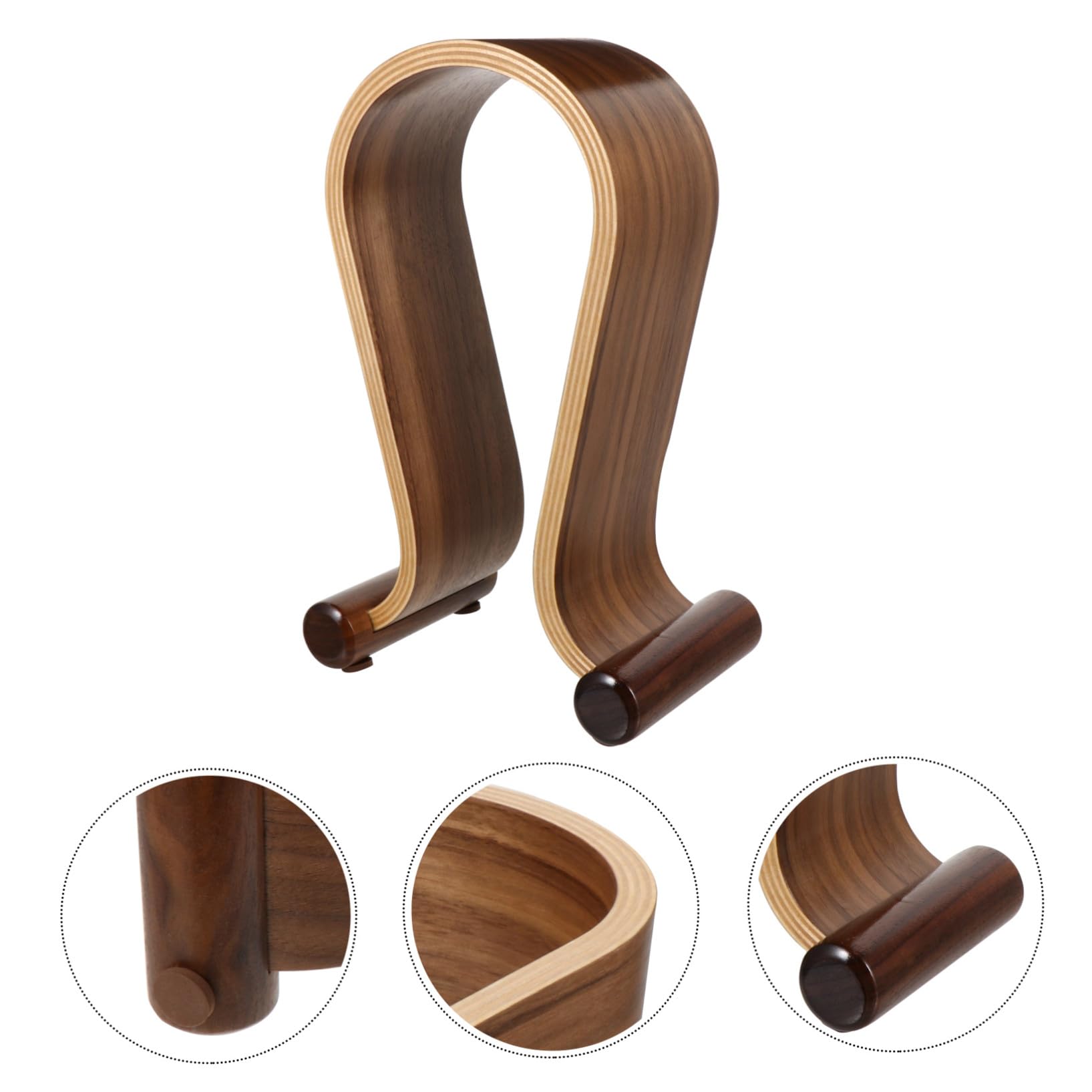 BESPORTBLE Supporto per Cuffie in Legno di Resistente Portacuffie da Scrivania Compatto e Stabile per Auricolari e Headset Gaming Organizer per Spazio Ordinato
