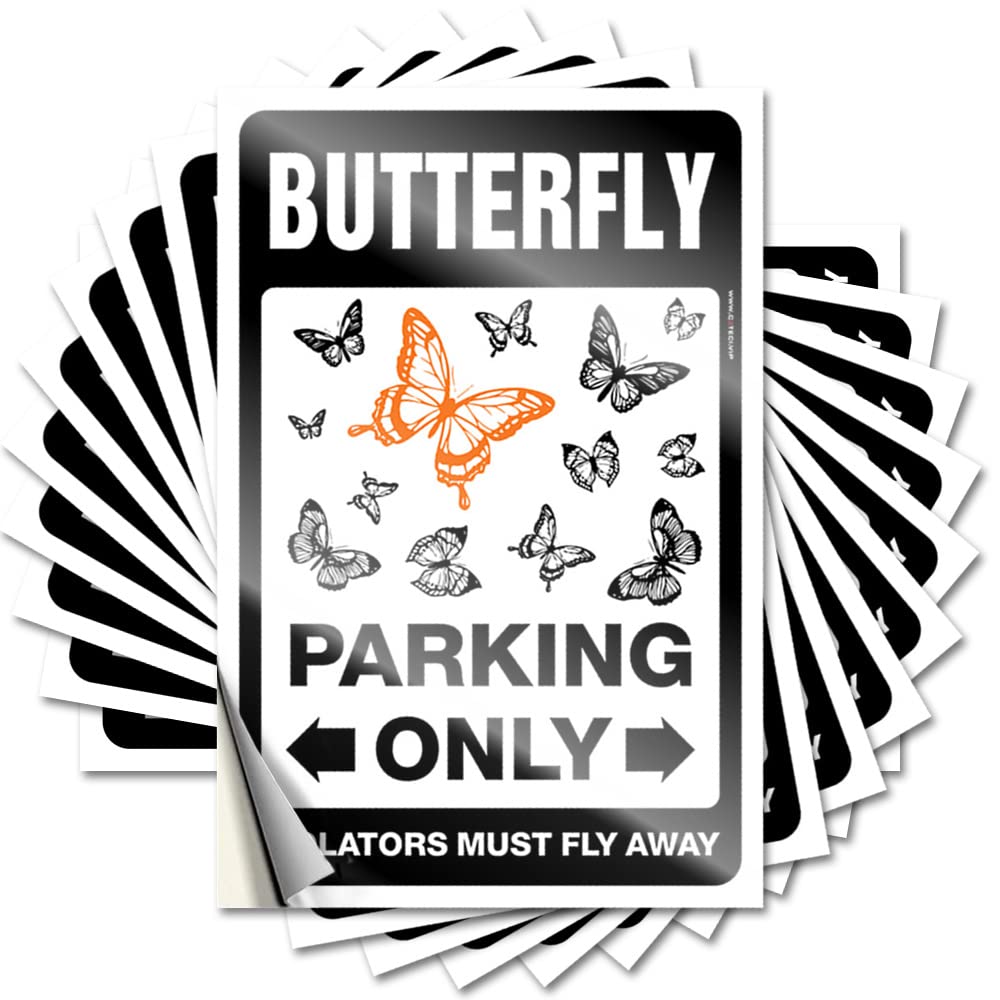 Autumn Tattoo, Fall Outdoor Decorations Garage Butterfly Parking Only | Funny Quote Halloween Decals(12X18CM)