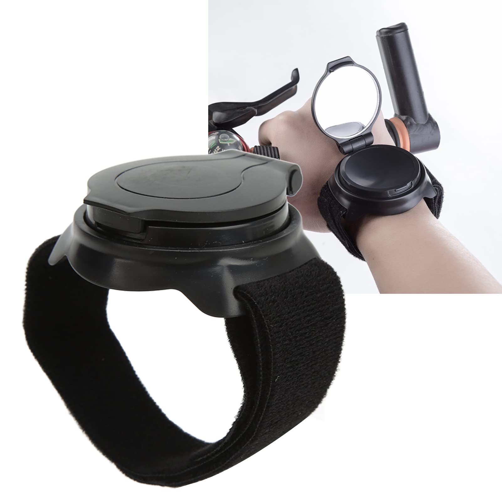 Rétroviseur De Vélo Convexe 5 Cm – Avec Dragonne En Nylon Ajustable – Sécurité Et Confort – Noir