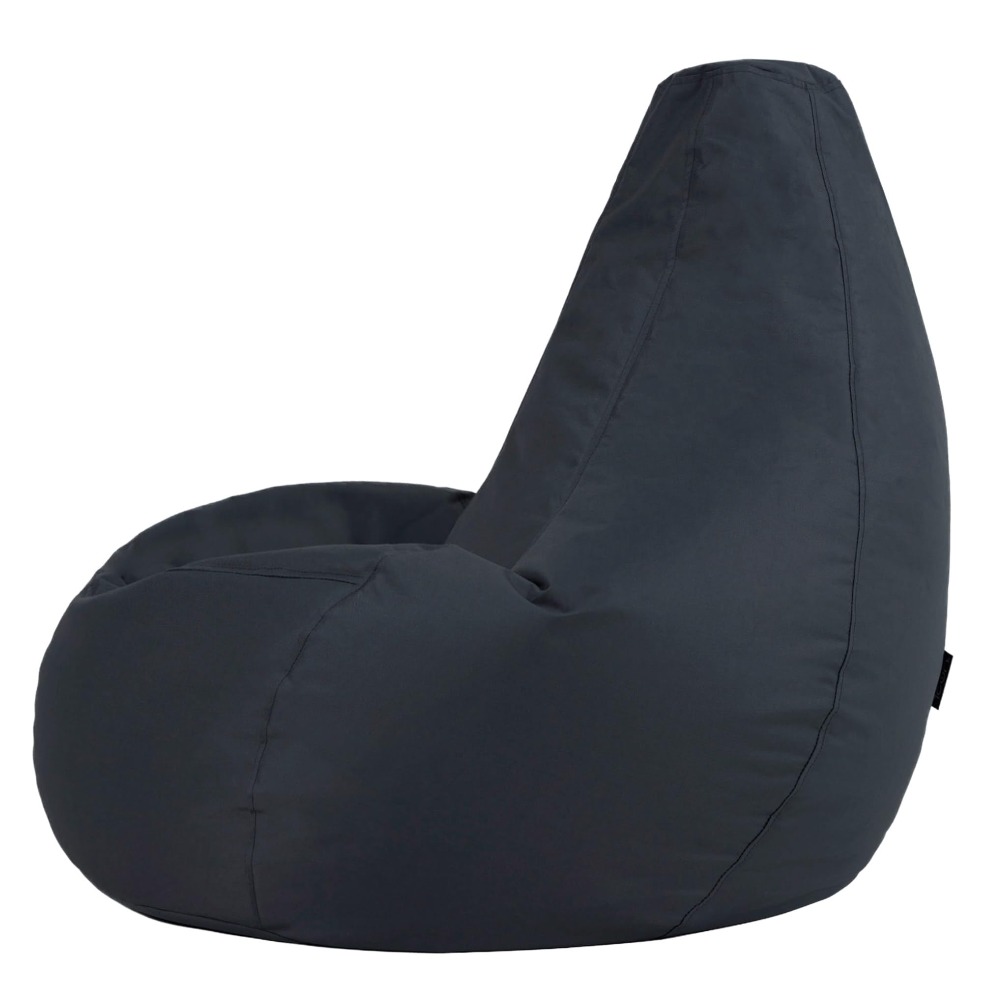 Bean Bag Bazaar Dalton Outdoor Sitzsack für Erwachsene, Dunkelgrau, Gaming Sitzsack mit Füllung, Bean Bag, Wasserabweisender Stoff, Bequemer Sessel für Wohnzimmer, Schlafzimmer, Garten