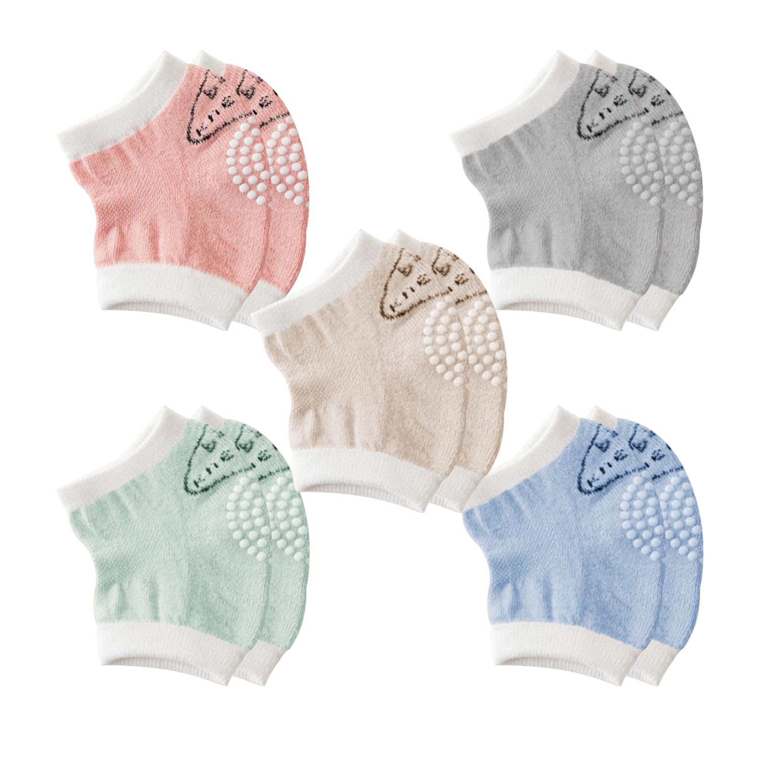 5 Paires De Genouillères, Genouillères Souples, Antidérapantes, Extensibles, Protection De Sécurité Pour Bébé Rampant, Genouillères Pour Bébé Rampant