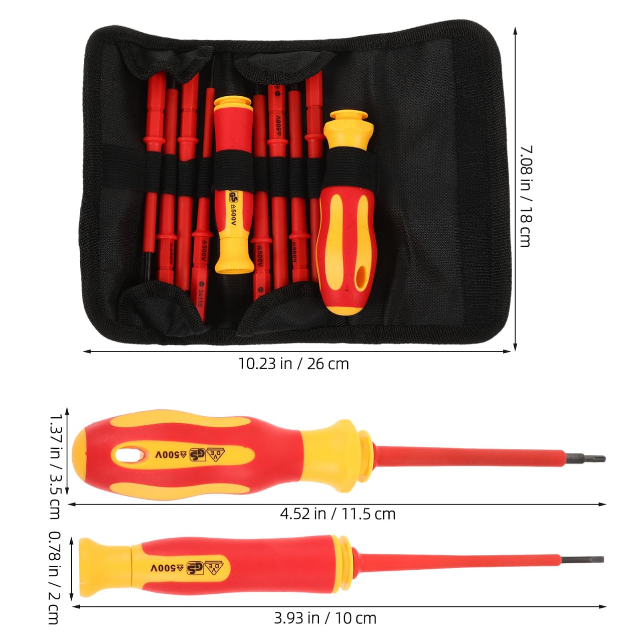 NUOBESTY Jeu De Tournevis Isolés Multifonction Vde Kit D’outils Électriques Pour Électricien Antiglide Réparation Domestique 6 Pièces