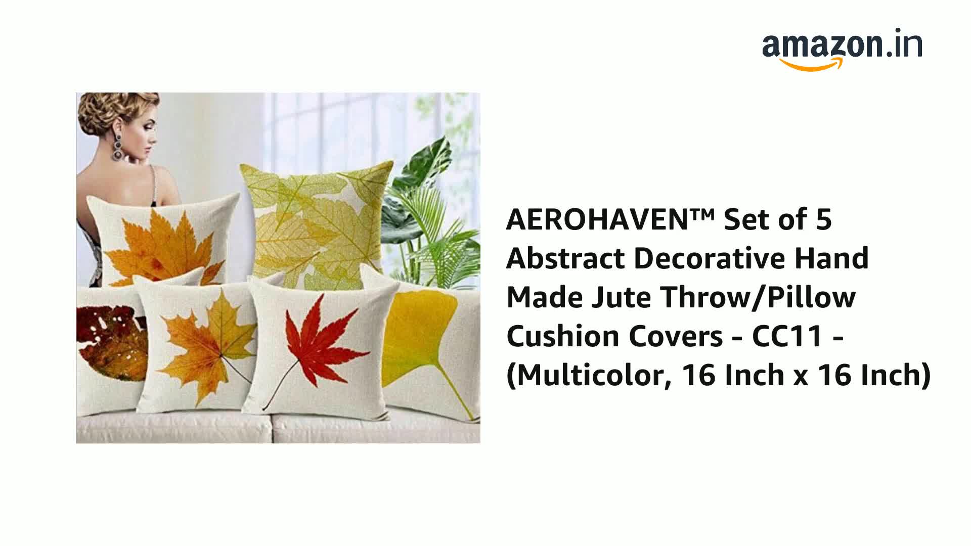 Buy AEROHAVEN Cotton 180TC Cushion Covers, 16x16 inches
