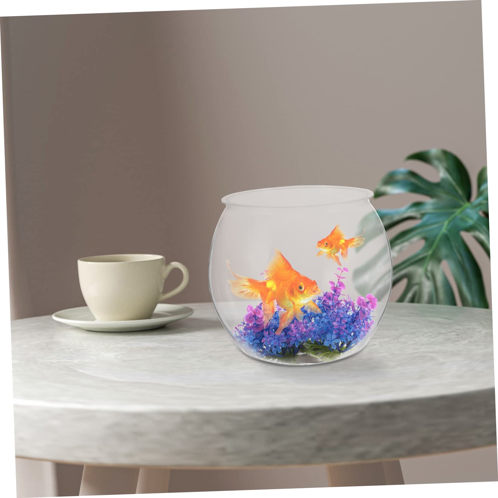 Garneck Transparenter Aquarium für Goldfische und Schildkröten Dekoratives Fischglas für Schreibtisch Wohnzimmer und Garten Hochtransparentes Design für Sicht und Stabilität