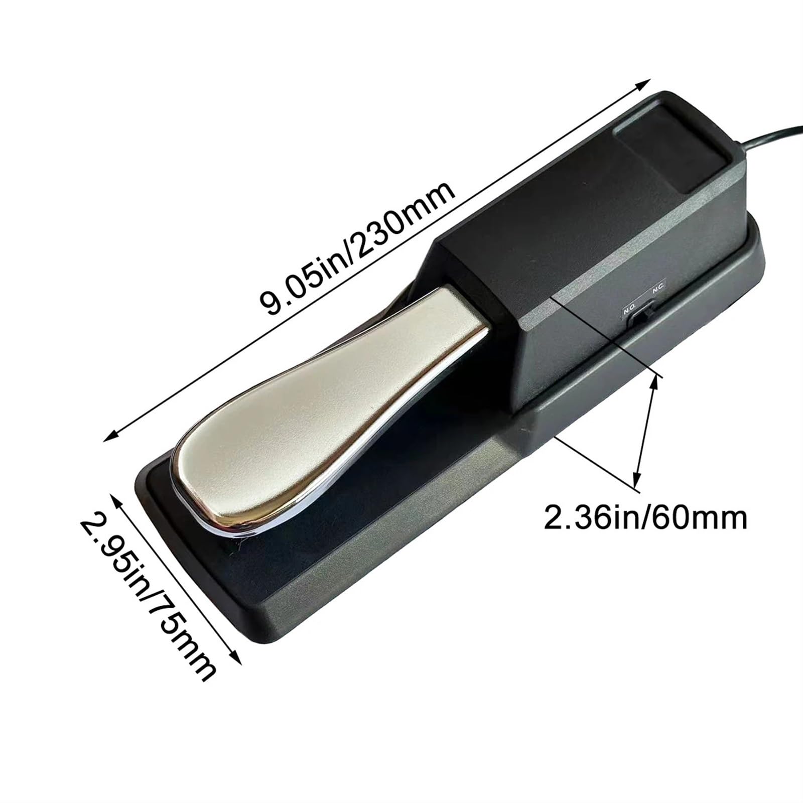 Digital Piano Sustain Pedal Synthesizer Midi Keyboards Dämpfer 6,35 mm Eingangsstecker mit Polaritätsschalter (Schwarz - 01)