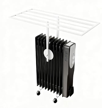 Oil Filled Radiator Heater Drying Rack, High Temperature Resistant Multi Functional Iron Heavy Duty Drying Racks, Easy to Install CleanWhite,60cm/24in