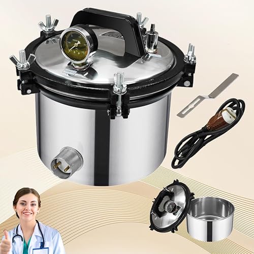 8L 1KW versión actualizada 304 equipo de autoclave de acero inoxidable con medidor de presión de doble escala Sistema de calefacción doble