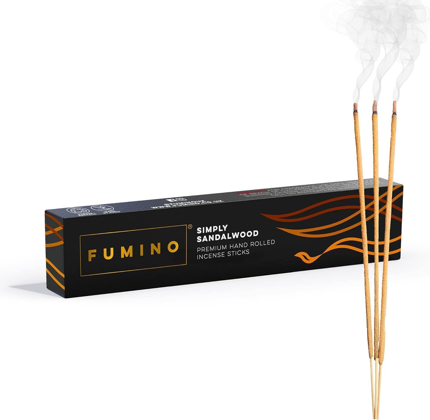 Fumino Black Fumino® Simply Sandalwood Fresh Handmade Incense Sticks 14 Per Box (15G) Masala Agarbatti Joss Scent Fragrance For Relaxation And Meditation, Home And House Decor