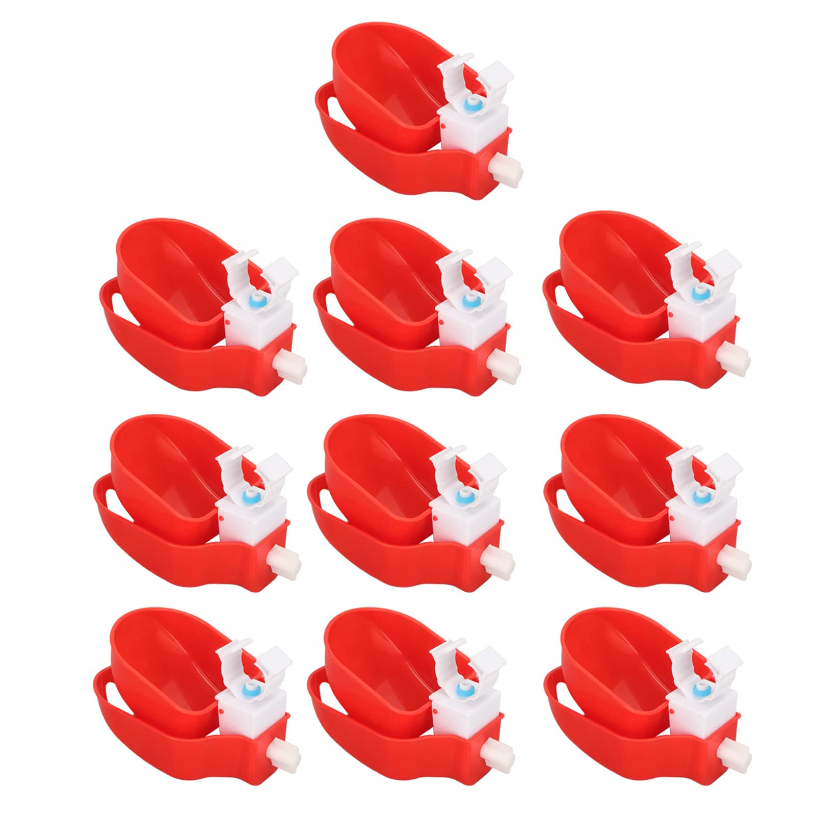 10 Vasos automáticos para Bebedero de Pollo, alimentador de Agua para Aves de Corral con Red para Pollitos, Pato, Ganso, Pavo, Conejito, Fuente de plástico para Jaula de Pollo,