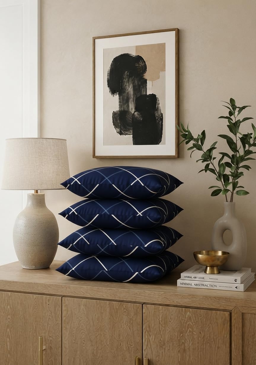 Microfiber Pillows Set of 4 for Sleeping - 16"x24" Standard Pillow | 41 x 61 cm - Blue | Pillow - A Super Soft & Fluffy Pillow for Sleeping |