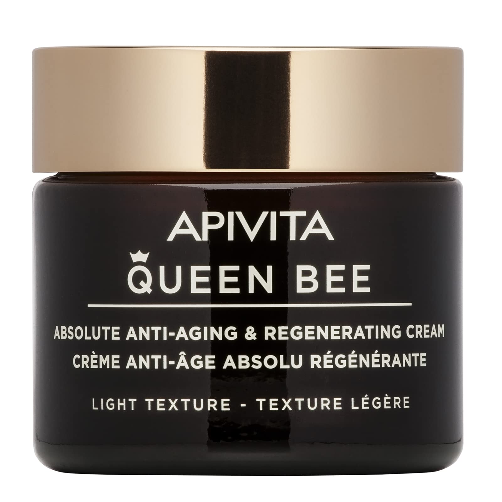 Apivita Queen Bee Crema Leggera Assoluta Anti-Età e Rigenerante 50ml - Crema viso idratante con pappa reale a rilascio controllato propoli miele - Rughe contorno viso sollevato macchie scure