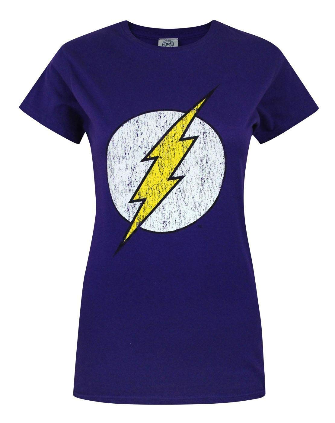 DC Comics Offical Flash Distressed Logo Purple Women's T-Shirt