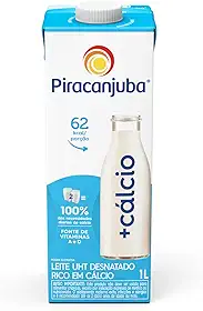 Piracanjuba Leite Desnatado + Cálcio 1L Contagem De Unidades: 1.0 Litro No Itens: 1