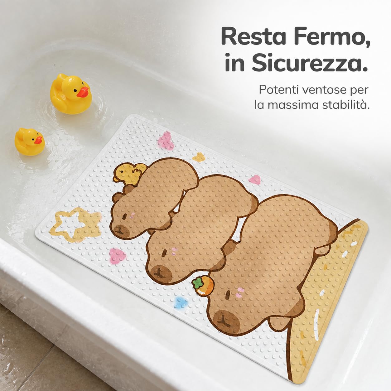 Tappetino da Bagno Antiscivolo in PVC, color to 4, 60x90cm | Ventose per fissaggio, Tappetino da vasca, In ambienti domestici, Per la famiglia moderna