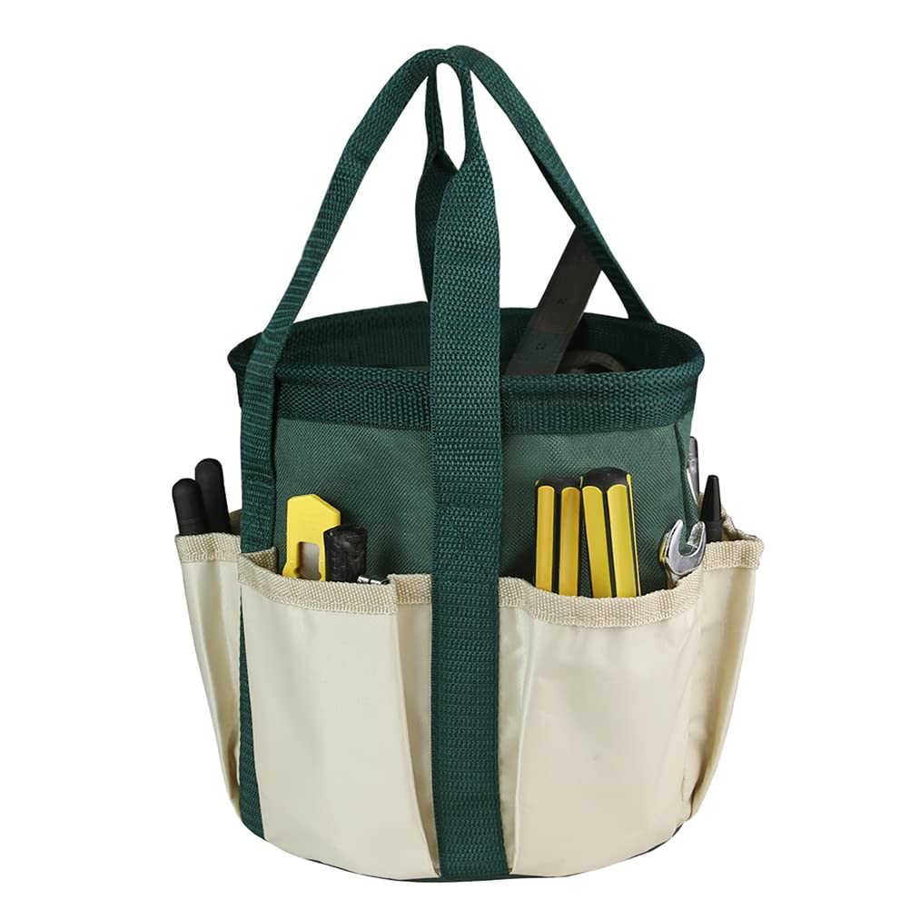 Fencelly Garden Tool Bag,6 Pockets Gardening Storage Tote Bag, Heavy-Duty Canvas Hand Tool Storage Tote Organizer For Indoor And Outdoor Gardening