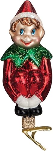 Old World Christmas Adornos colección de juguetes para niños adornos de vidrio soplado para árbol de Navidad duendecillo de Navidad