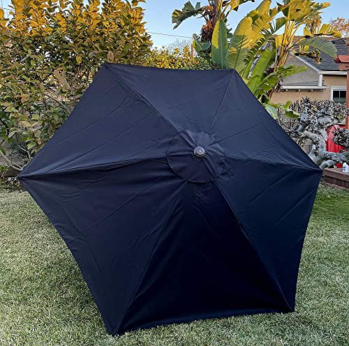 BELLRINO DECOR 10ft 6 ribs Replacement BLACK " STRONG AND THICK " Umbrella Canopy (Canopy Only) BLACK-106