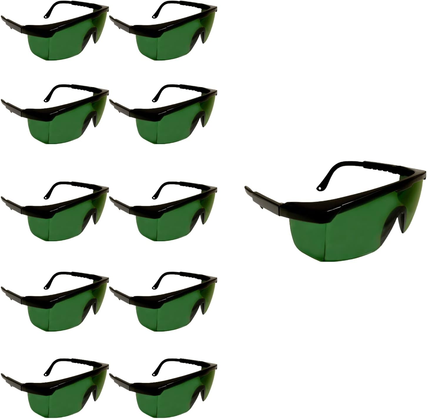 Cordova EJBIRUV5 Retriever Welder's Glasses, Black Frame, 5.0 IR Green Lens, 10-Pack