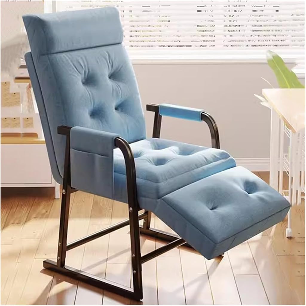 Fauteuil d'appoint moderne inclinable lin dossier réglable poche salon chambre