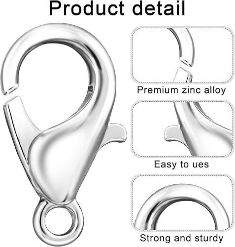 Miniatura 4 de 300 cierres de langosta pequeños de aleación de metal para hacer collares, pulseras, llaveros hechos a mano, ganchos de sujeción para accesorios de