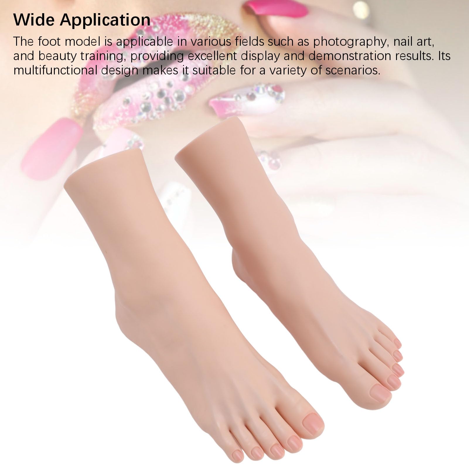 1 par de Pisos de Silicona Modelo de Arte de Uñas Realizado Posicionamiento de Articulaciones Flexibles para el Entrenamiento de Belleza de Manicura por Fotografía con