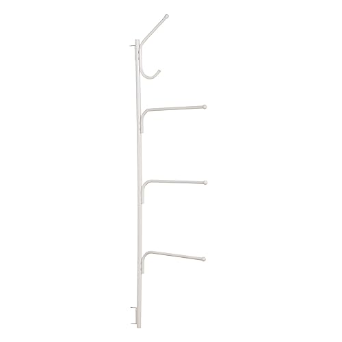 Household Essentials Hinge-It Clutterbuster Valet Family Towel Bar, White