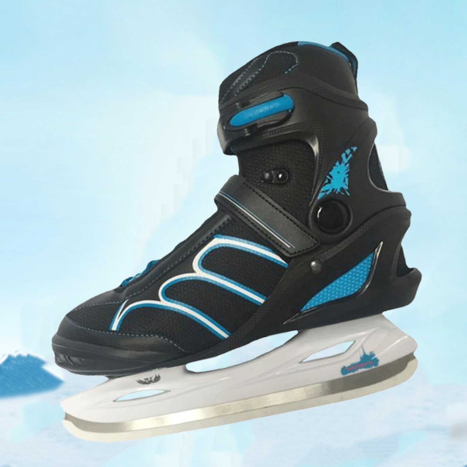 Patins à glace professionnels pour débutants hommes et femmes- Patins À Glace avec Système De Laçage Rapide Et Boucle À Poussoir pour Un Maintien Sûr- chaussures de patinage en acier inoxydable