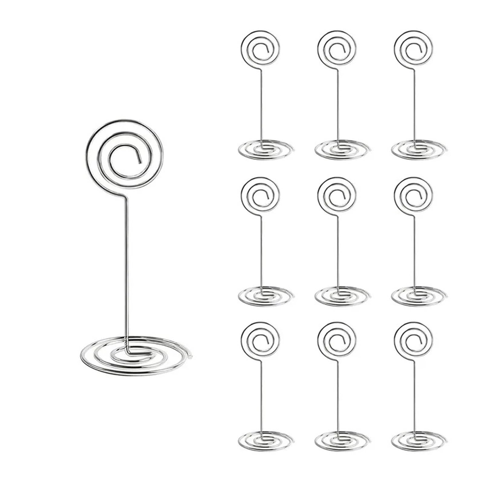 QMDSNFB Table Number Holders 10/20 Pcs Round Heart Star Shape Photo Holder Stand Table Number Holder Place Card Paper Menu Clips for Wedding Party Decor(Round-Silver,20pcs)