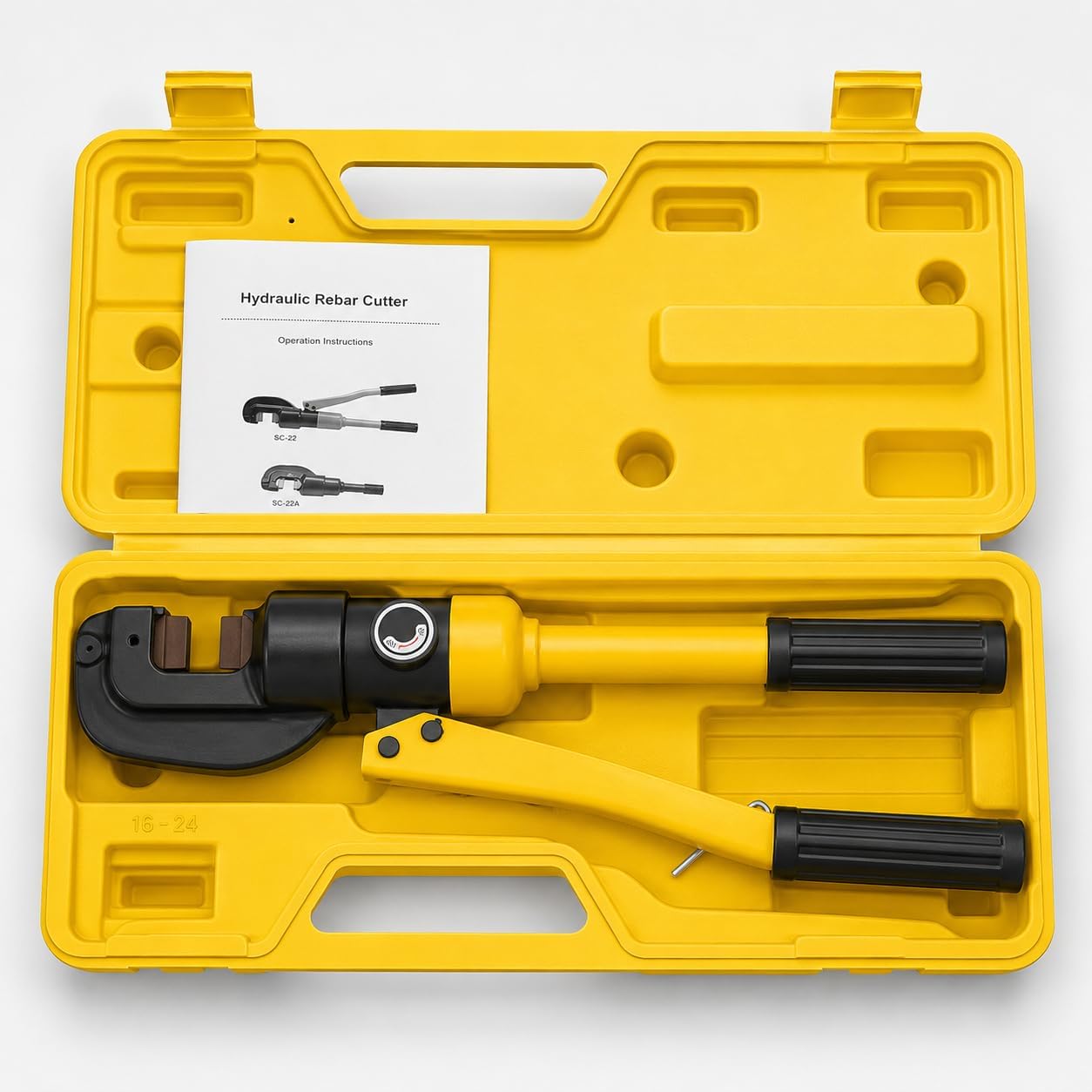 Taglierina idraulica per tondo per cemento armato 8T, taglierino portatile per bulloni e catena per acciaio da 4-16 mm con scatola per il trasporto