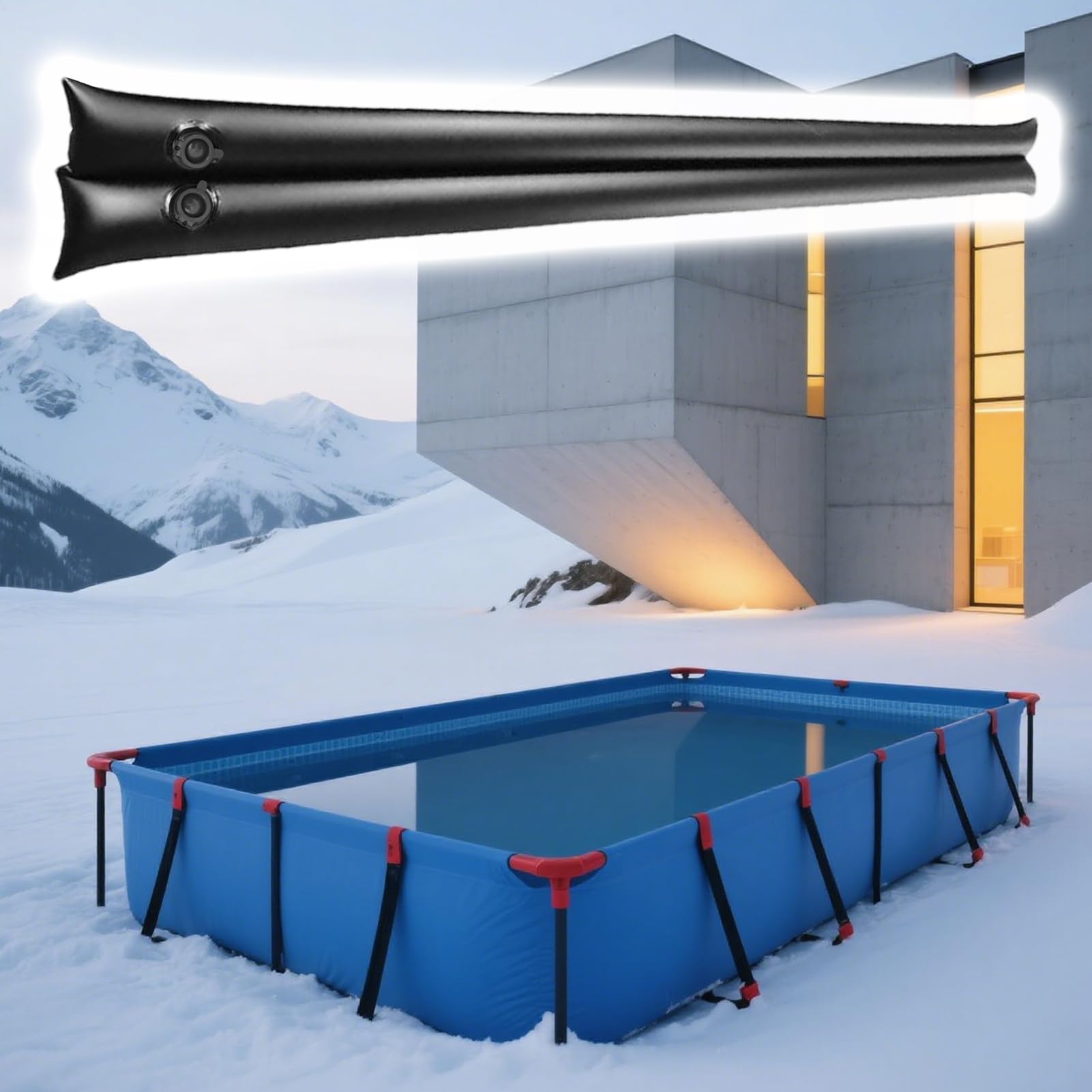 Pool Wasserschläuche - 3er Set Dicke Winter Pool Taschen Schutzhüllen für Gartenlagerung Hinterhof und Außenbereich Beständig gegen Sturm Überschwemmungen Abdeckung Winterschild für Pools 94.49x11.81