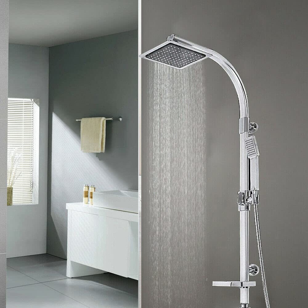 POP SANITARYWARE Duscharmatur-Set Gebürstetes Gold – Wandmontage, 20,3 Cm Regendusche, Einhandbrause Mit Ventil