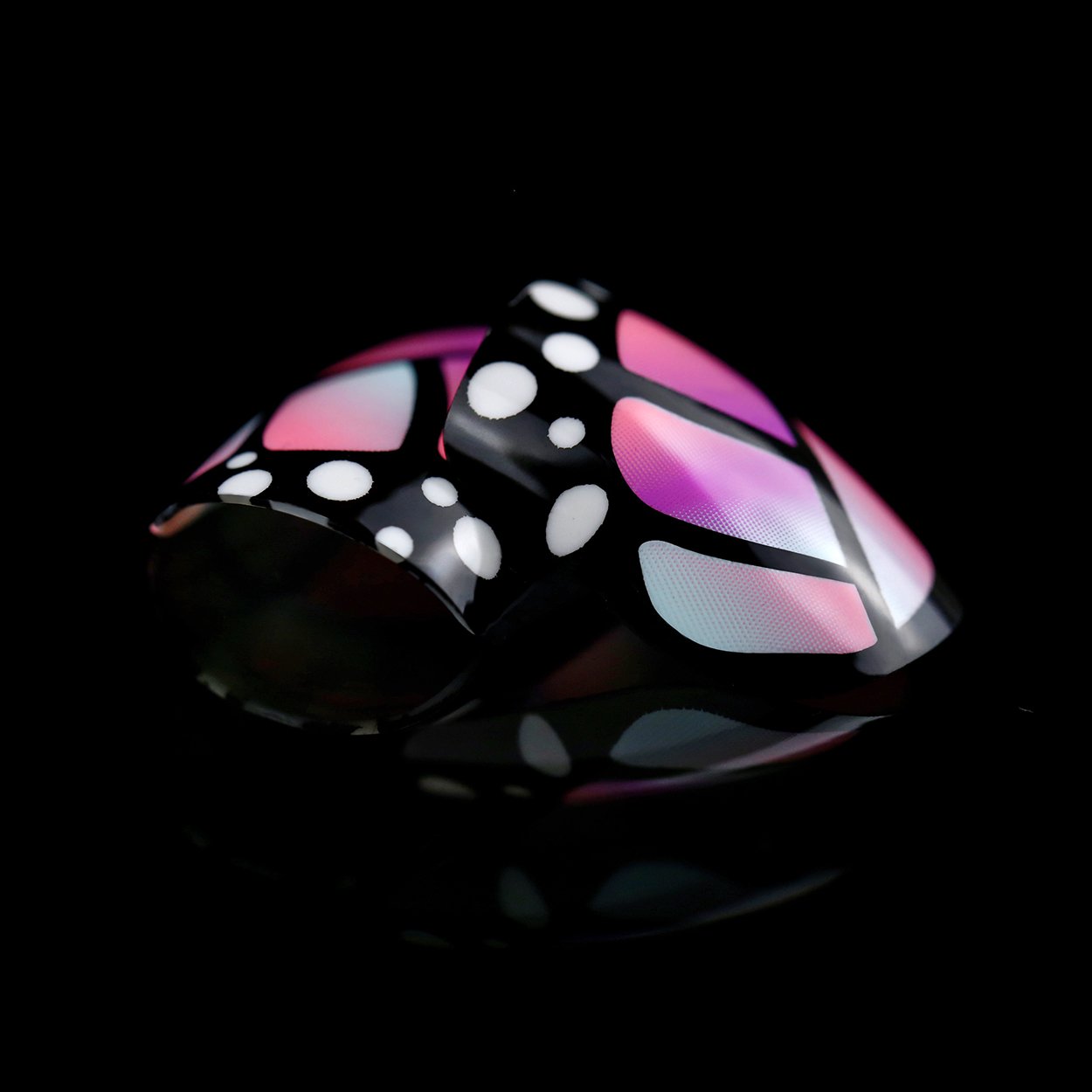 ArtPlus Preglued 24pcs Purple Butterfly 58073 Square Medium False Nails with Adhesive Press on Fake Nails
