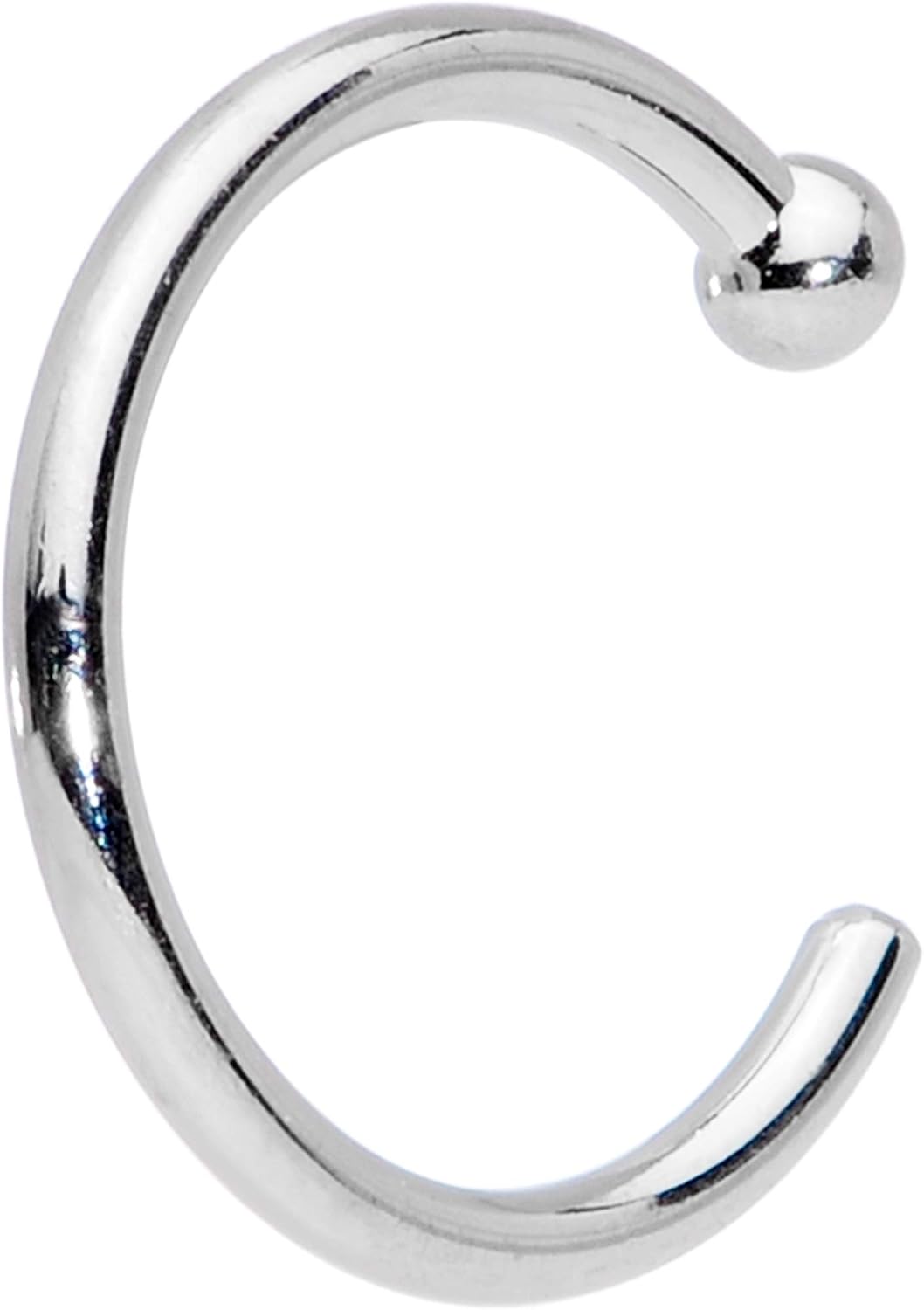 Body Candy Solid 14k White Gold Nose Hoop 20 Gauge 1/4"
