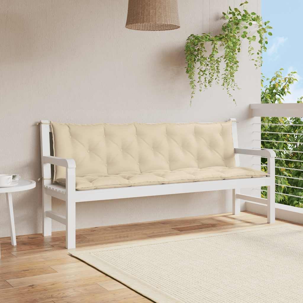 vidaXL Indoor/Outdoor Bench Cushions 2 pcs, Patio Loveseat Cushions, Porch Swing Seat Cushions, Non-Slip, Water-Repellent, Breathable, Resilient, Beige 70.9"x19.7"x2.8" Oxford Fabric