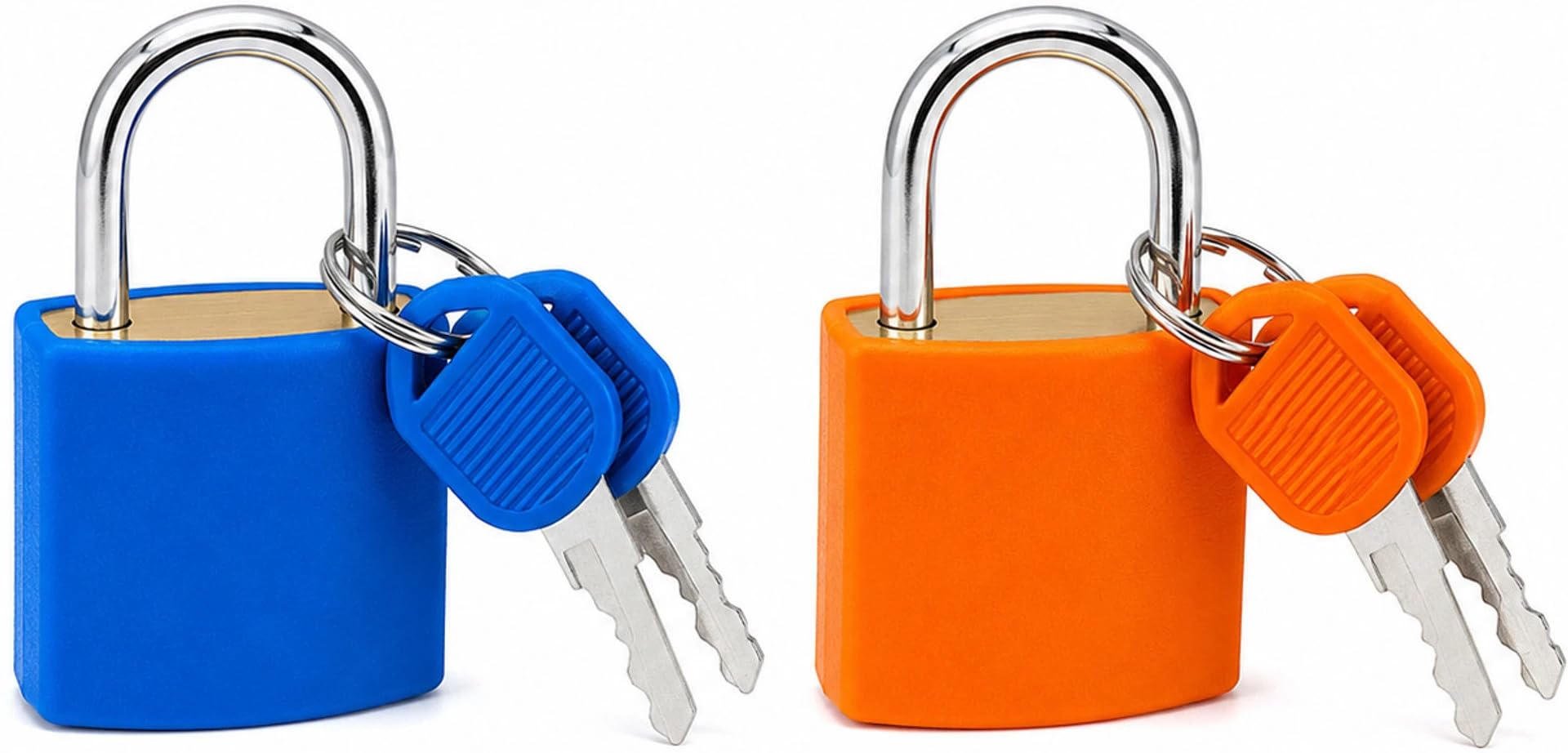 NEVEX Small Steel Padlock with 4 Keys, Heavy Duty Travel Lock for Luggage, Suitcase, Bags & Lockers, Rust-Resistant Compact Security Lock for Daily Use, Strong Metal Body Padlock(Blue, Orange)-image-24